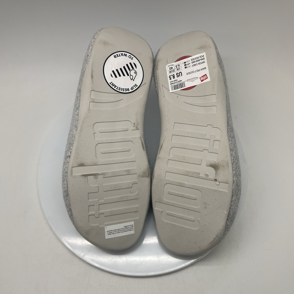Fitflops Shuv Felt Clogs Womens 8.5 Gray Slip on Comfortable Causal Shoes - Picture 9 of 11